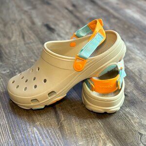 CROCS Classic All Terrain Clogs Sandals Slides Tan Orange Teal Men's Size 13